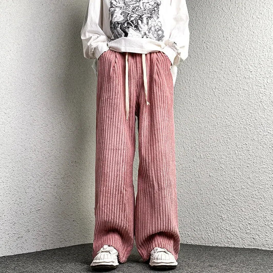 Casual Corduroy Pants Pink