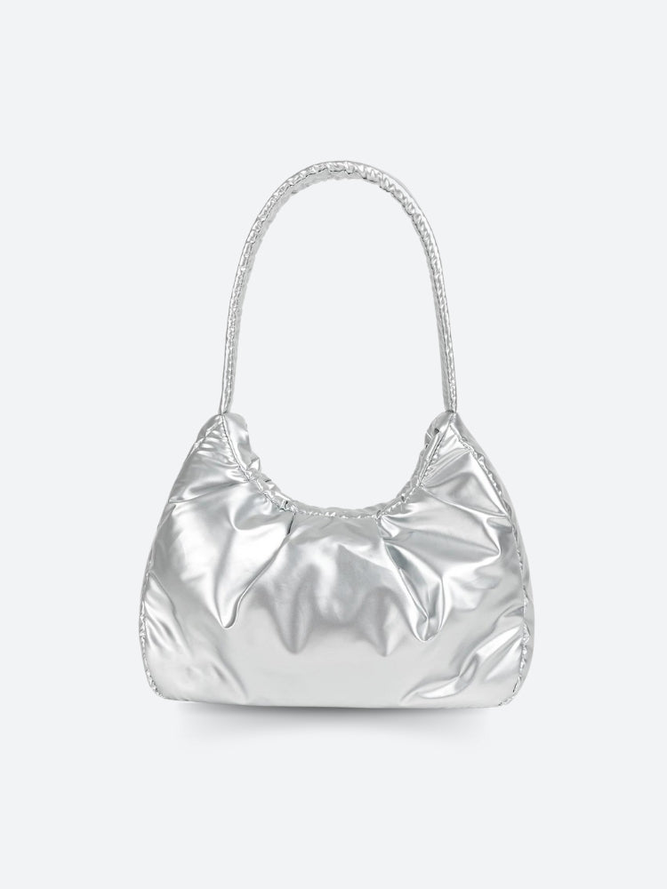 Casualcore Ruched Shoulder Bag Silver