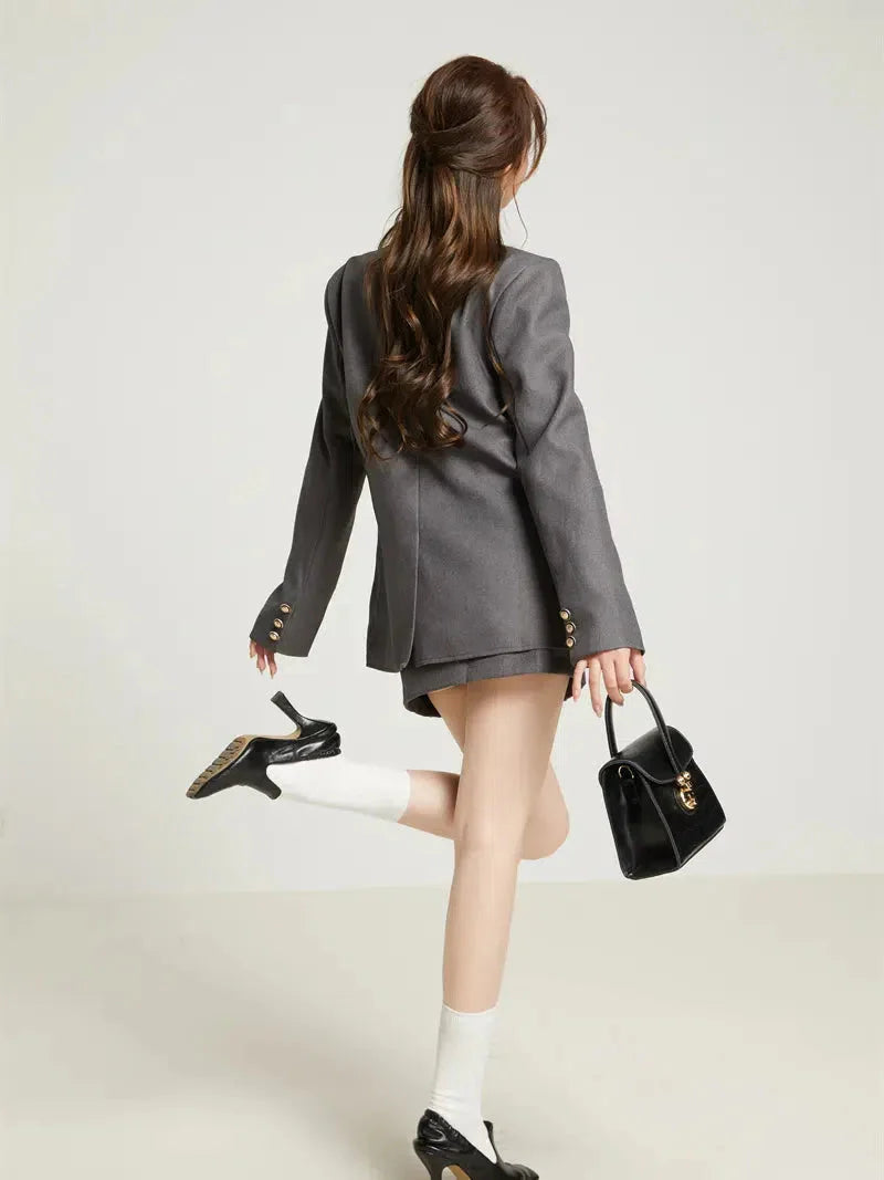 College Style Skirt. Blazer & Shirt Set