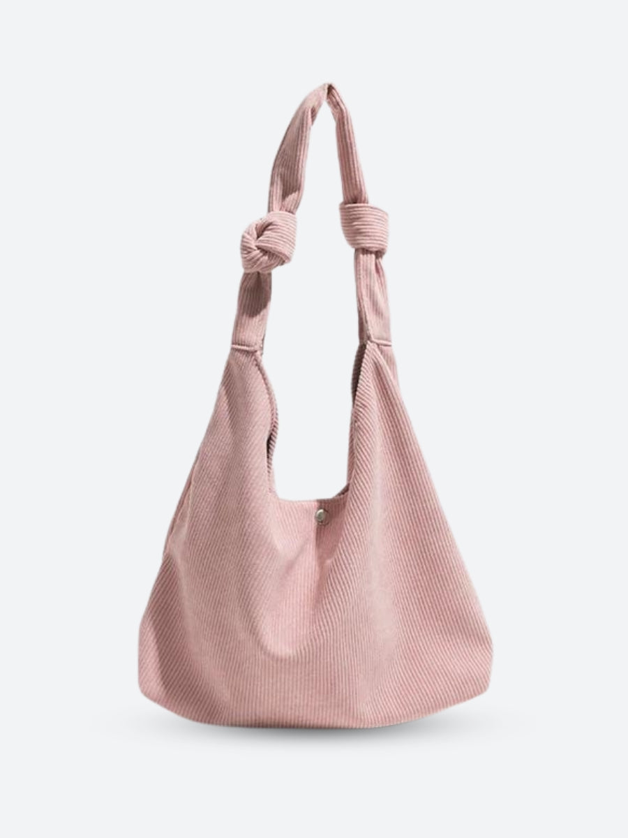 Corduroy Hobo Shoulder Bag Pink