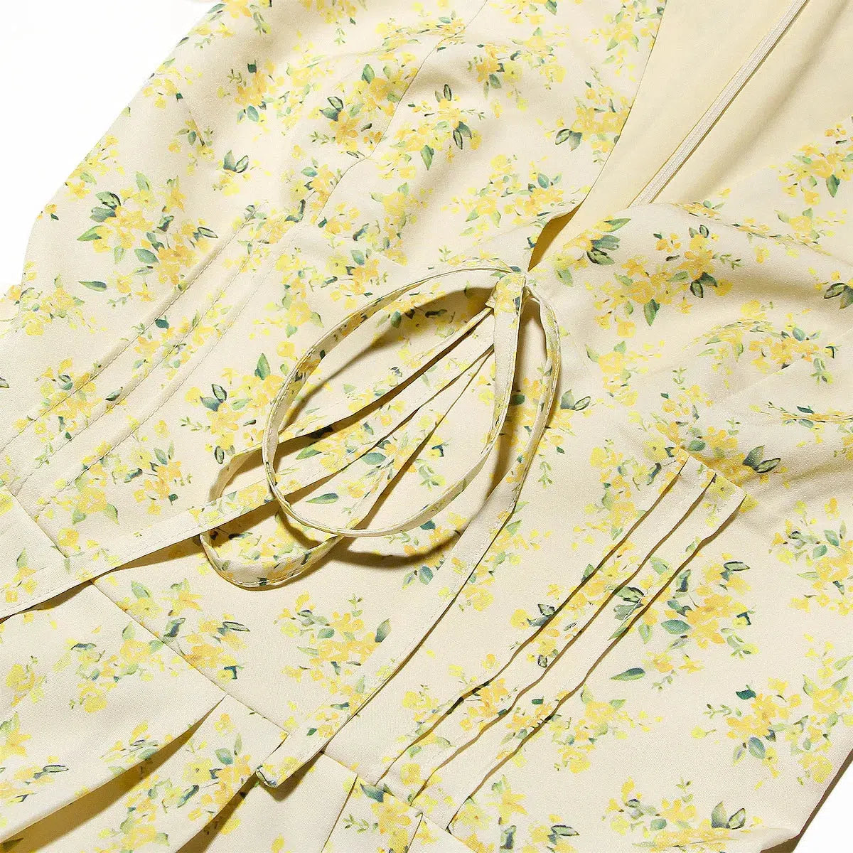 Cottagecore Floral Plunge Neck Mini Dress