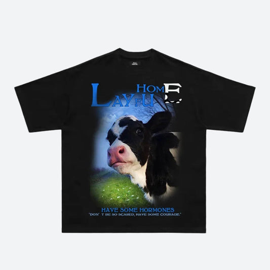 Cow Tee Black