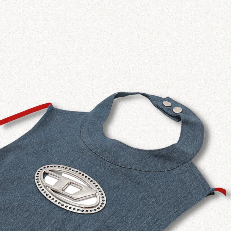 Cowgirl Halter Denim Crop Top