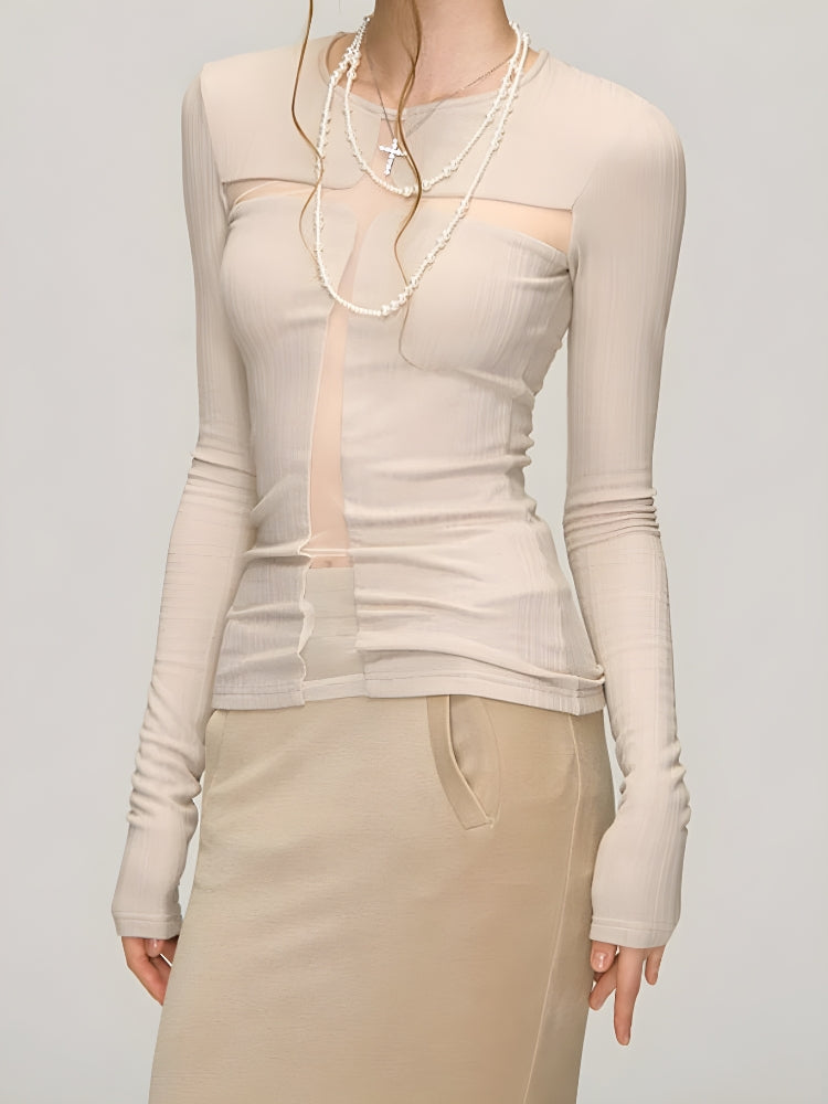 Cross Cut Out Top Cream