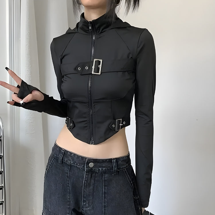 Cyberpunk Belted Define Jacket Black