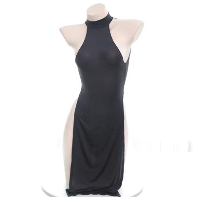 ice silk slit dress