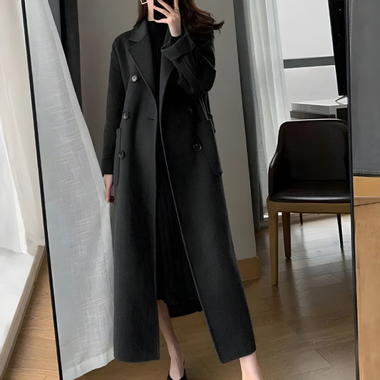 Dark Academia Belted Long Coat