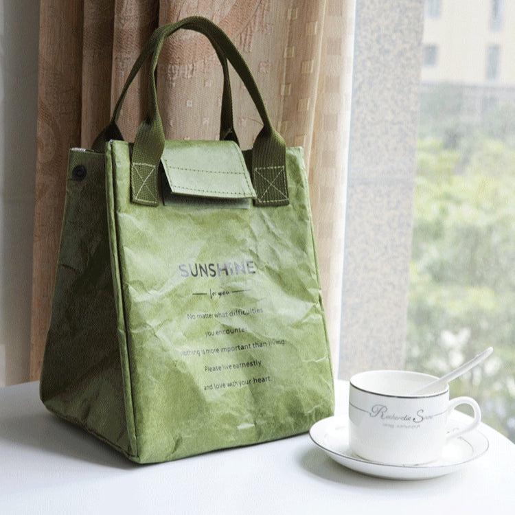 Dark Academia Paper Look Handbag Army Green