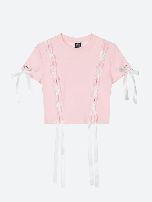 Dark Coquette Crop Top Pink