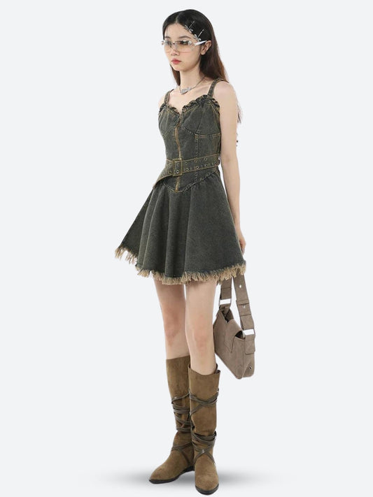 Denim Mini Dress Black