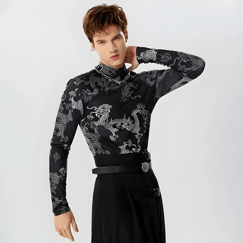 Dragon High Neck Top White