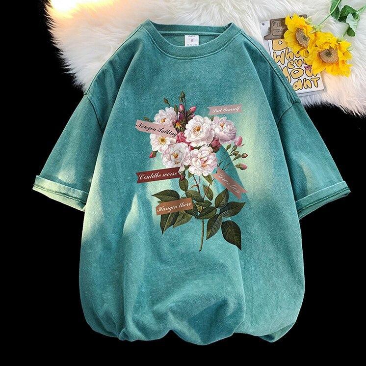 Flowers Tee Light Green