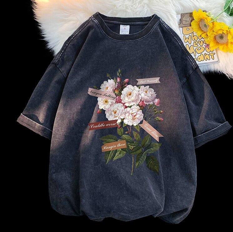 Flowers Tee Black