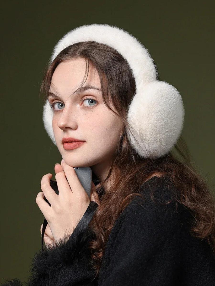 Fluffy Earmuffs White