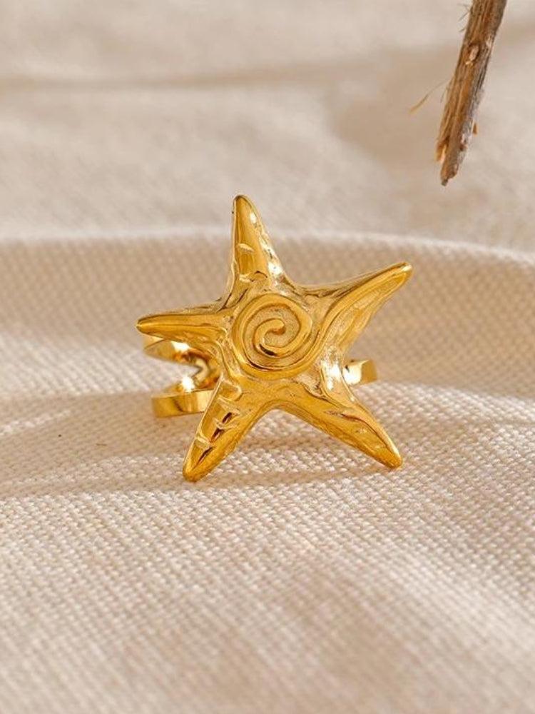 Gold Starfish Ring