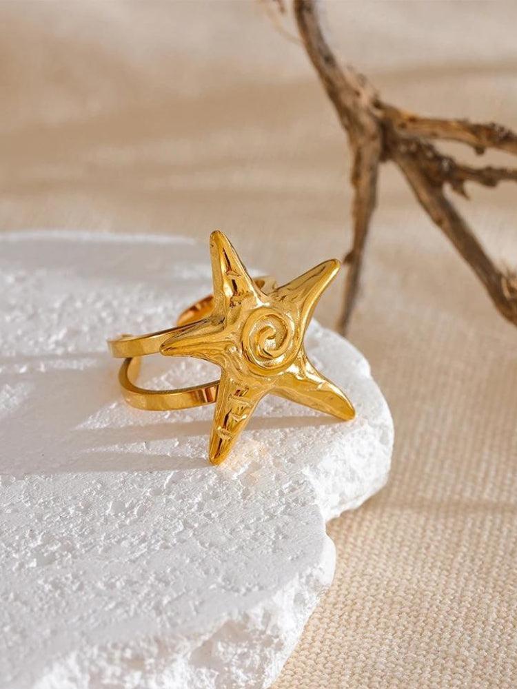 Gold Starfish Ring Gold