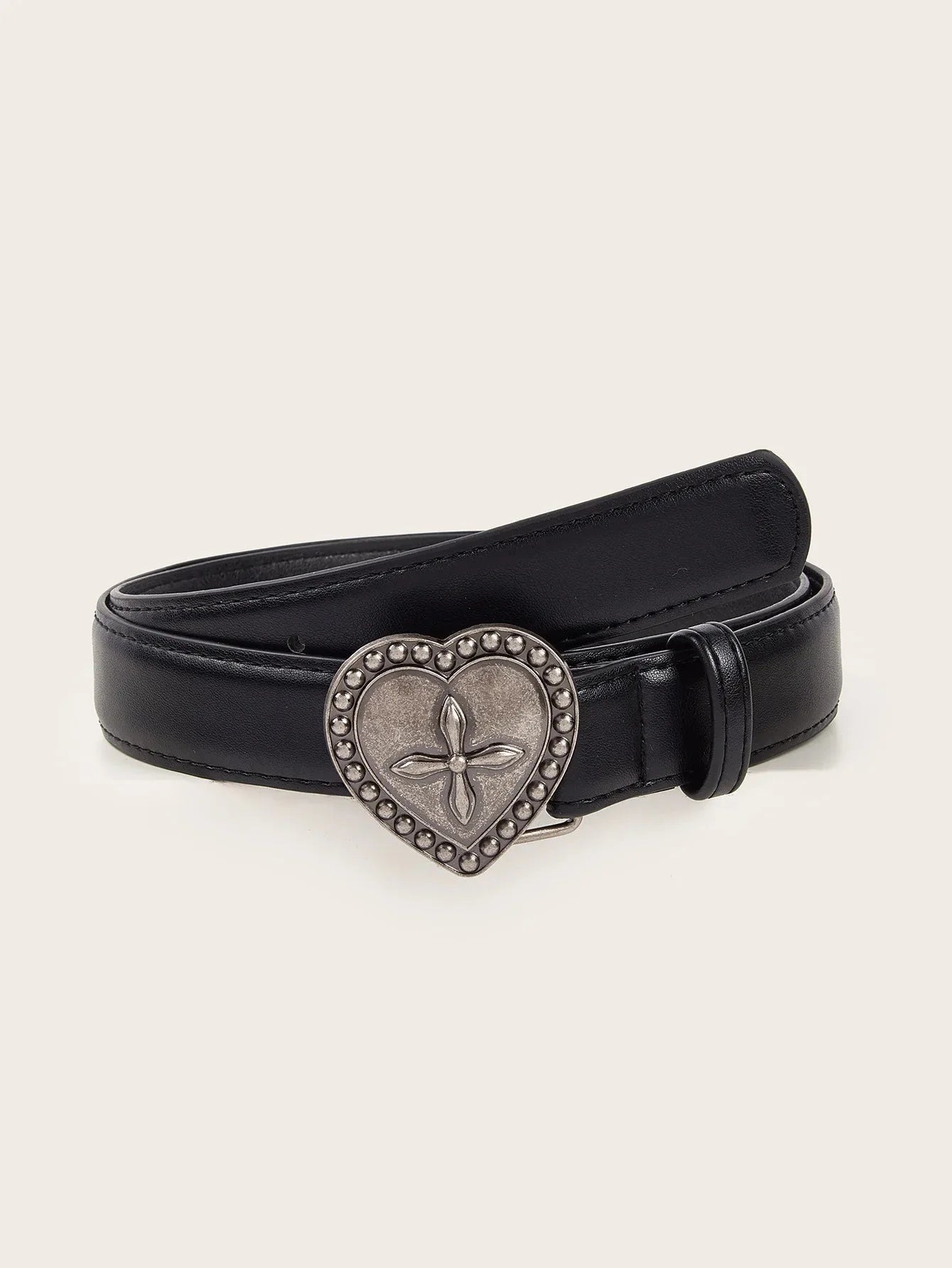 Goth Heart & Cross Belt Black