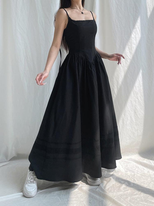 Goth Strap Maxi Dress Black