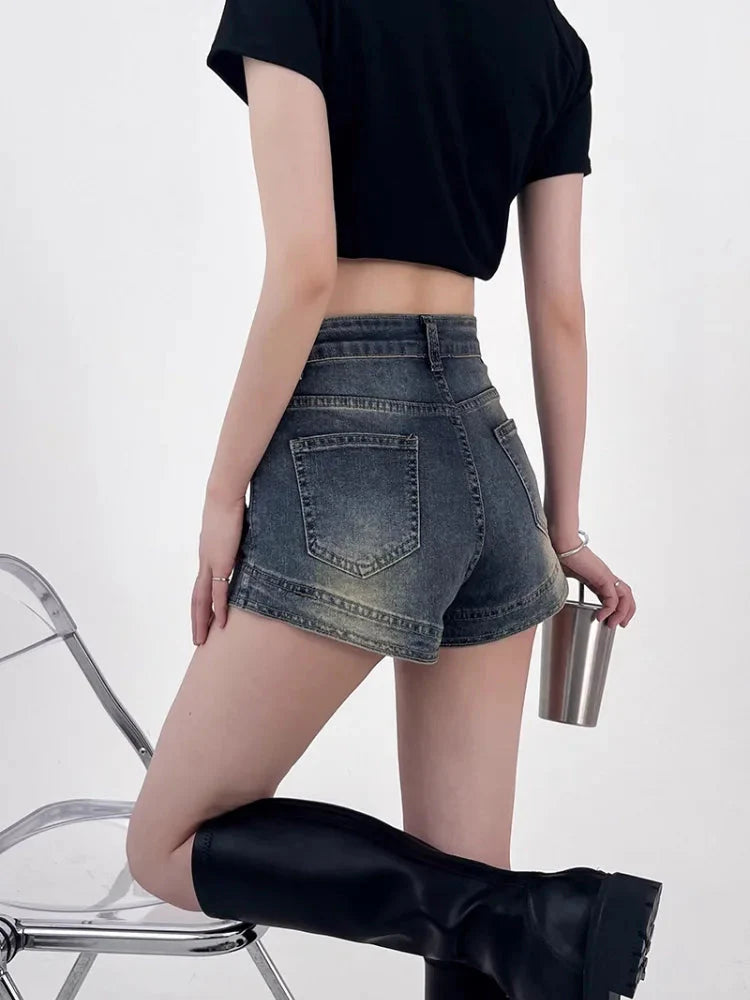 Grunge Denim Shorts