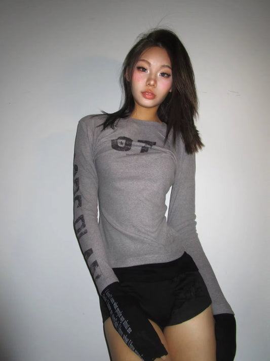 Grunge Seven Top Gray