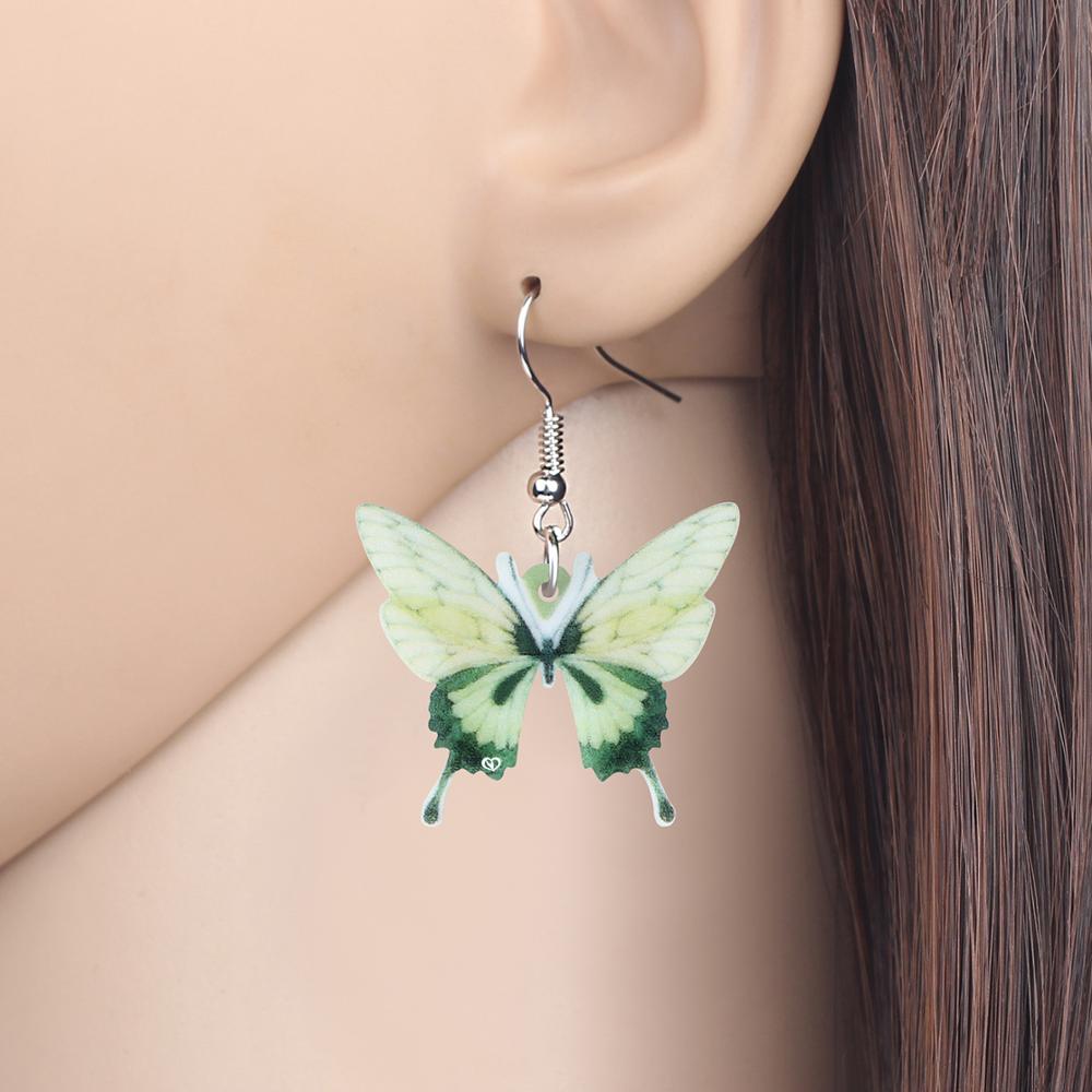 Fairycore Green Butterfly Earrings