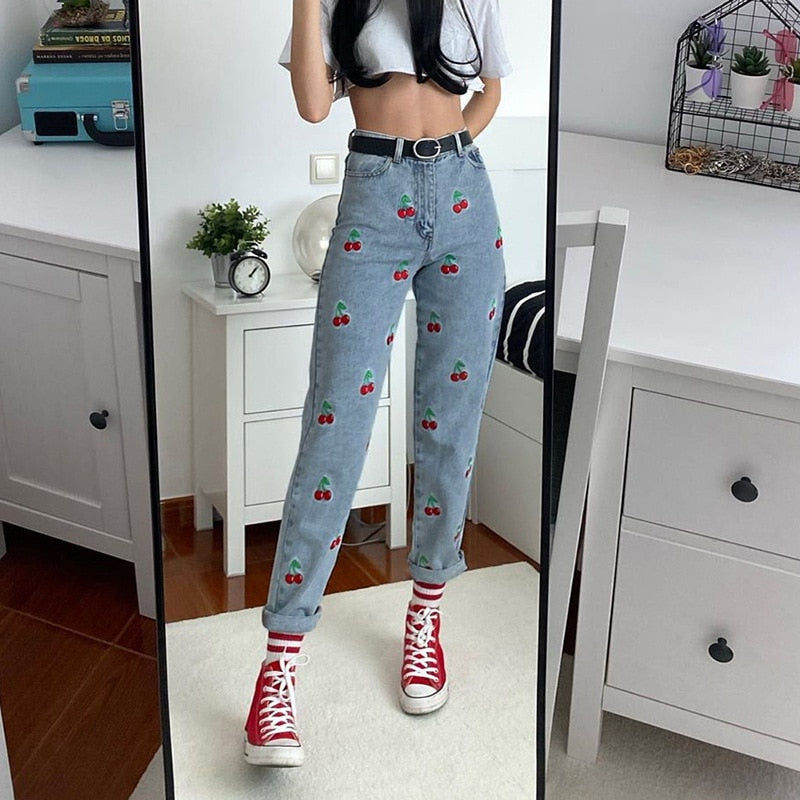 Cherry High Waisted Jeans