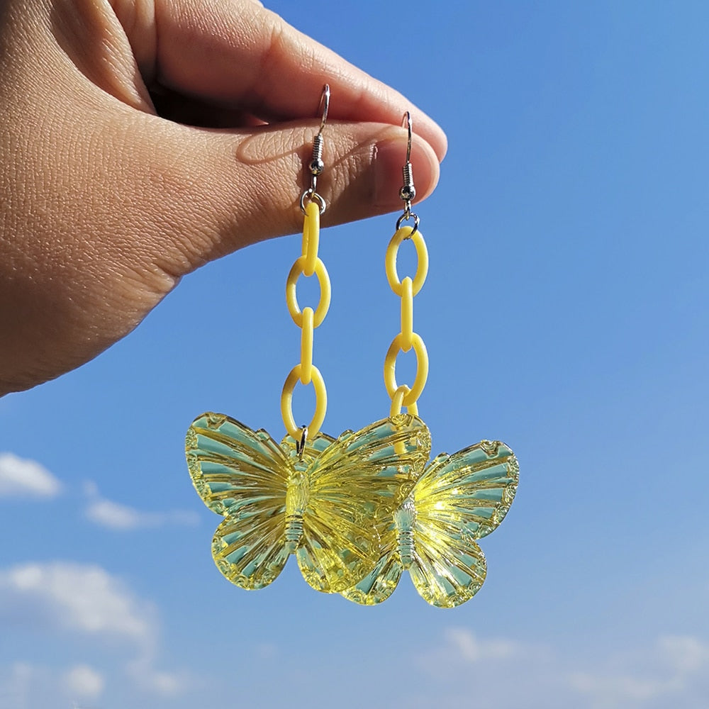 Soft Girl Y2K Transparent Butterfly Earrings