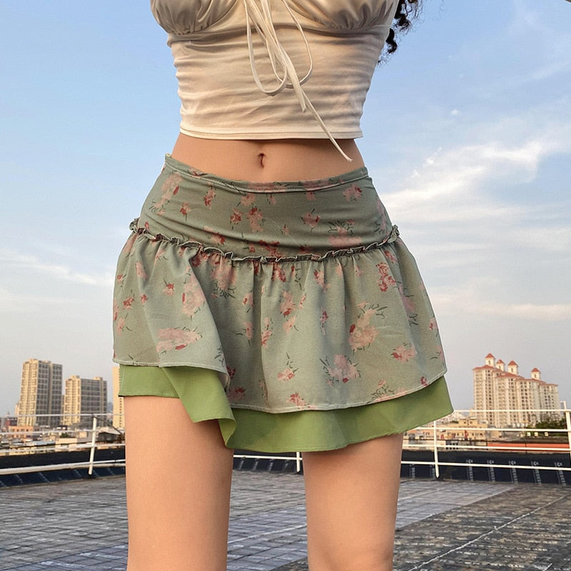 Fairycore Fairy Grunge Double Layer Skirt