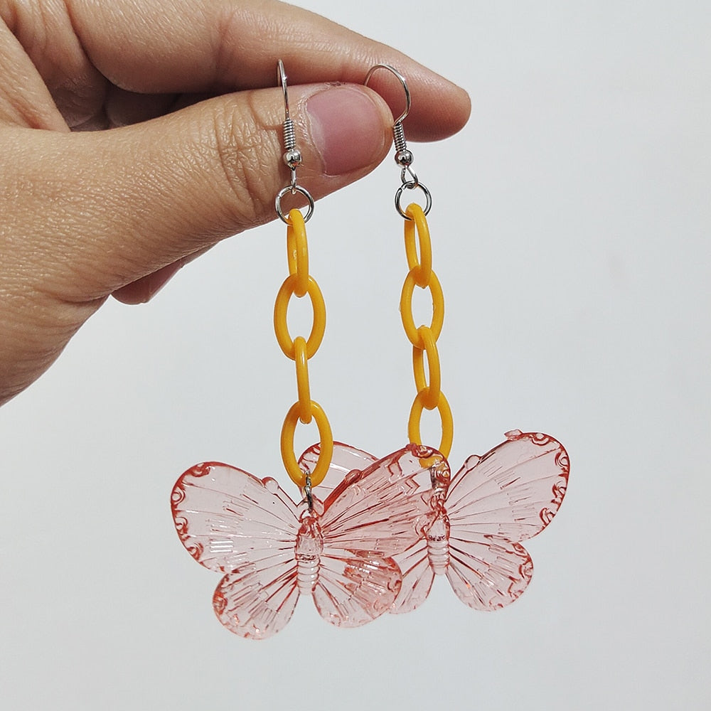 Soft Girl Y2K Transparent Butterfly Earrings