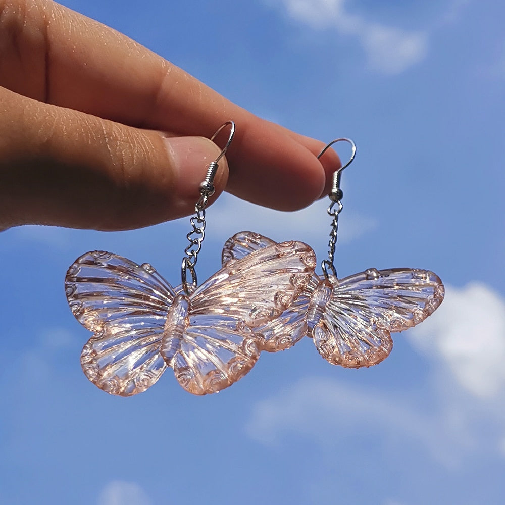 Soft Girl Y2K Transparent Butterfly Earrings