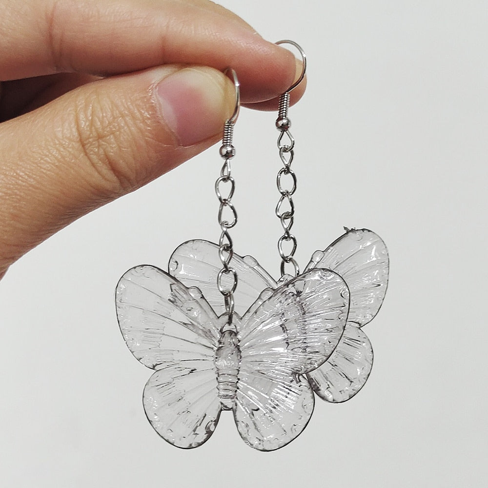 Soft Girl Y2K Transparent Butterfly Earrings