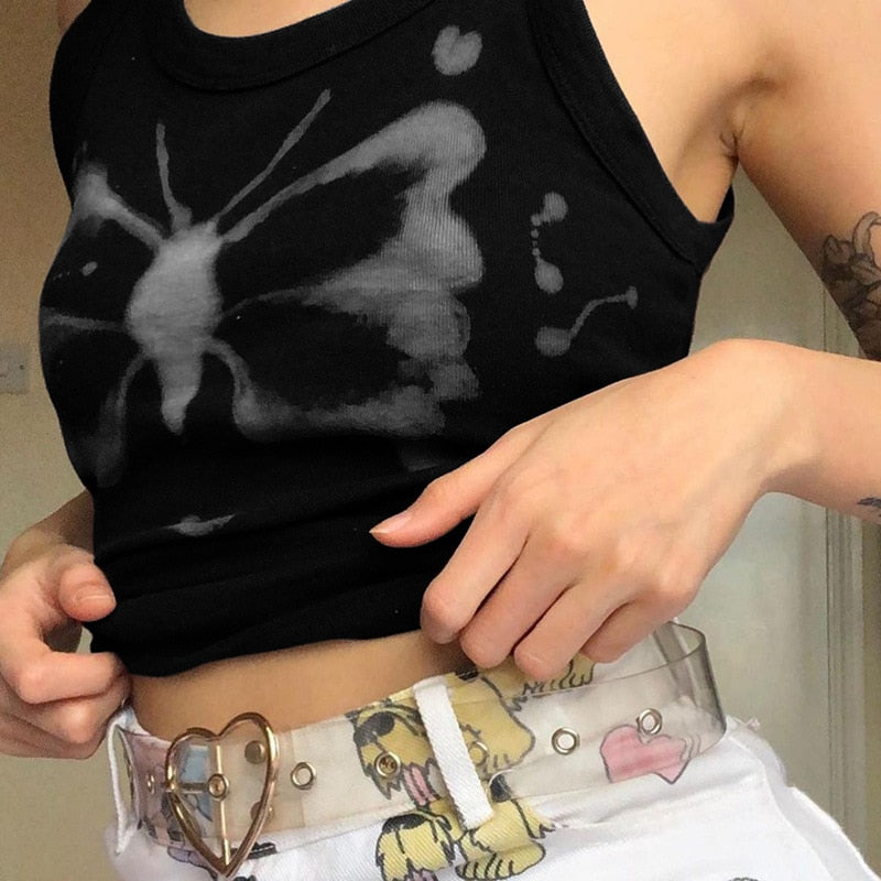 Fairy Grunge Butterfly Tie Dye Crop Top