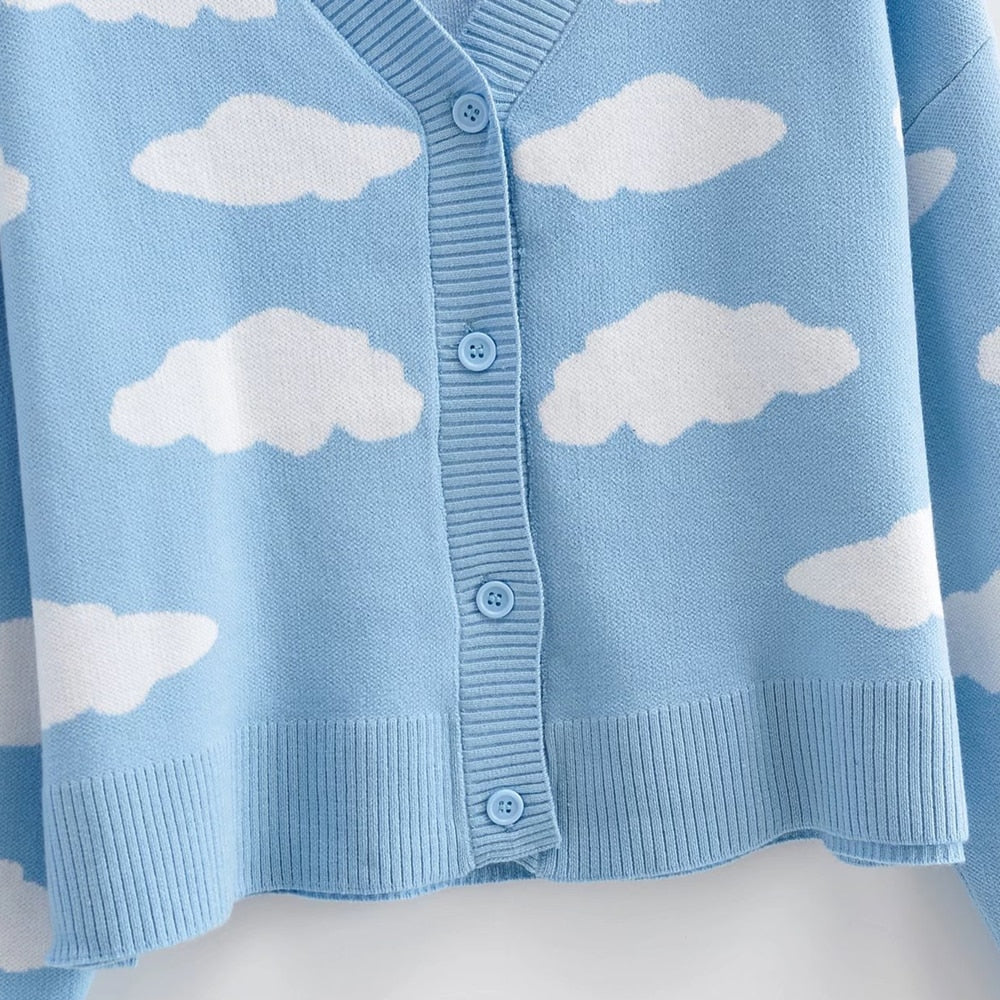 Kawaii Clouds Knitted Cardigan