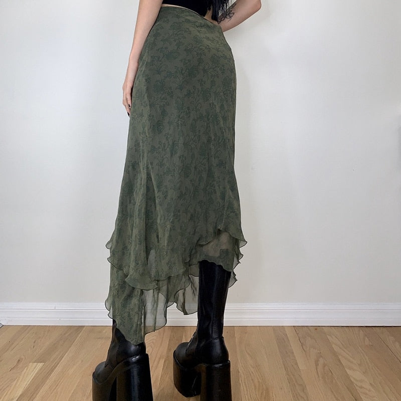 Fairygrunge Whimsical Midi Skirt