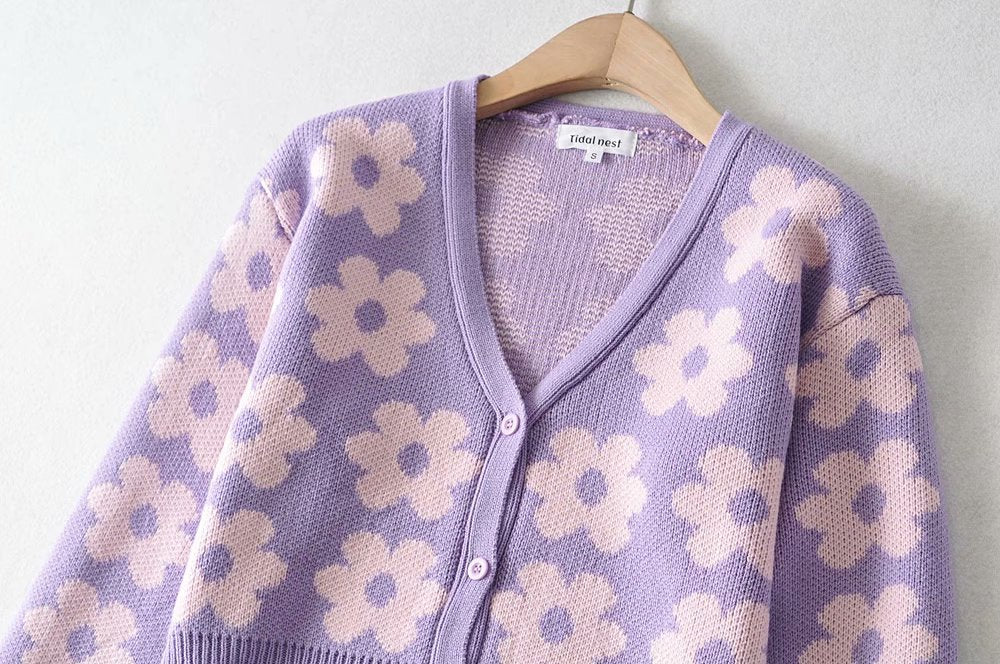 Retro Vintage Flower Cardigan