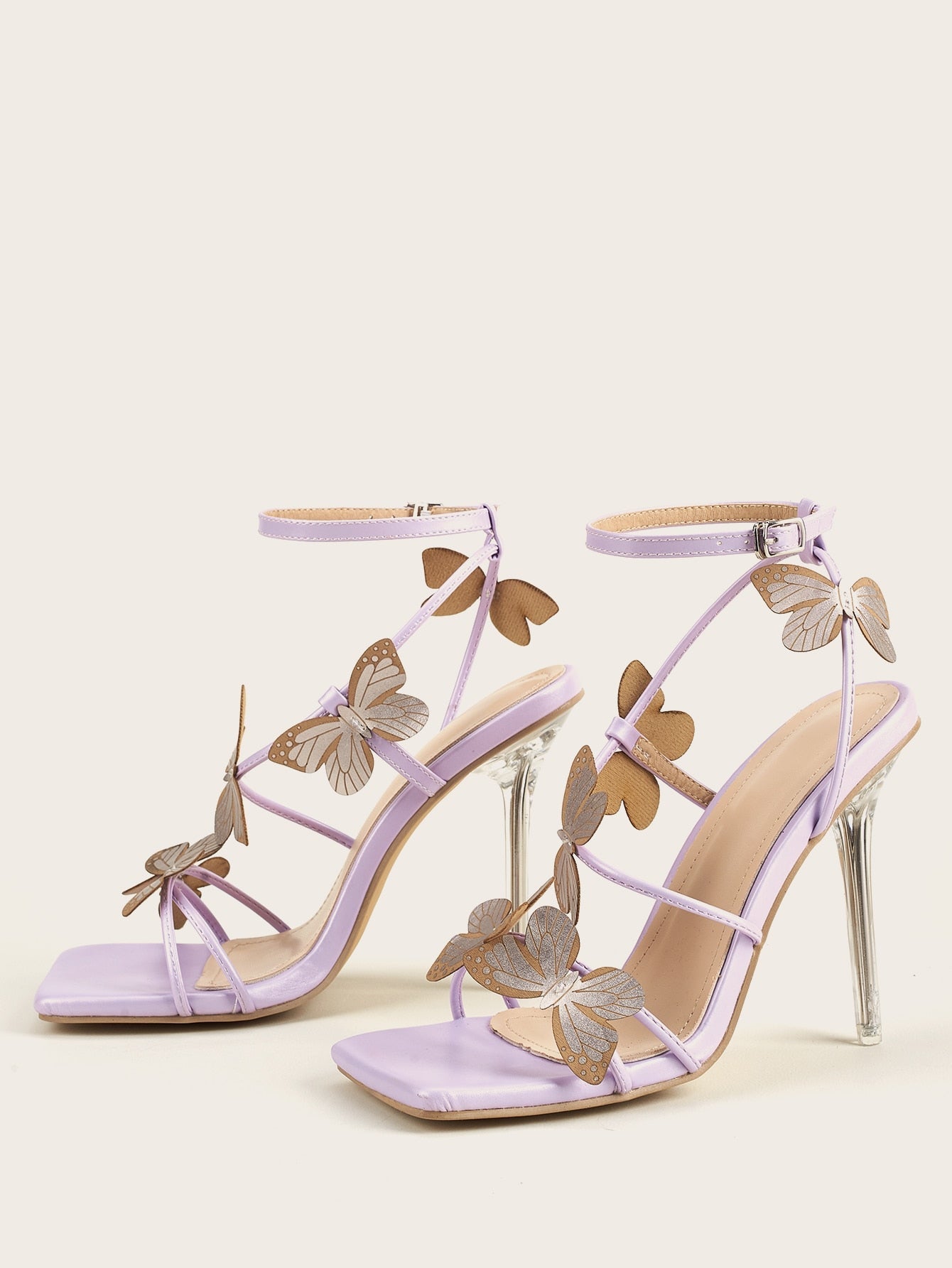 Elegant Fairy Butterfly Crystal Heel Sandals