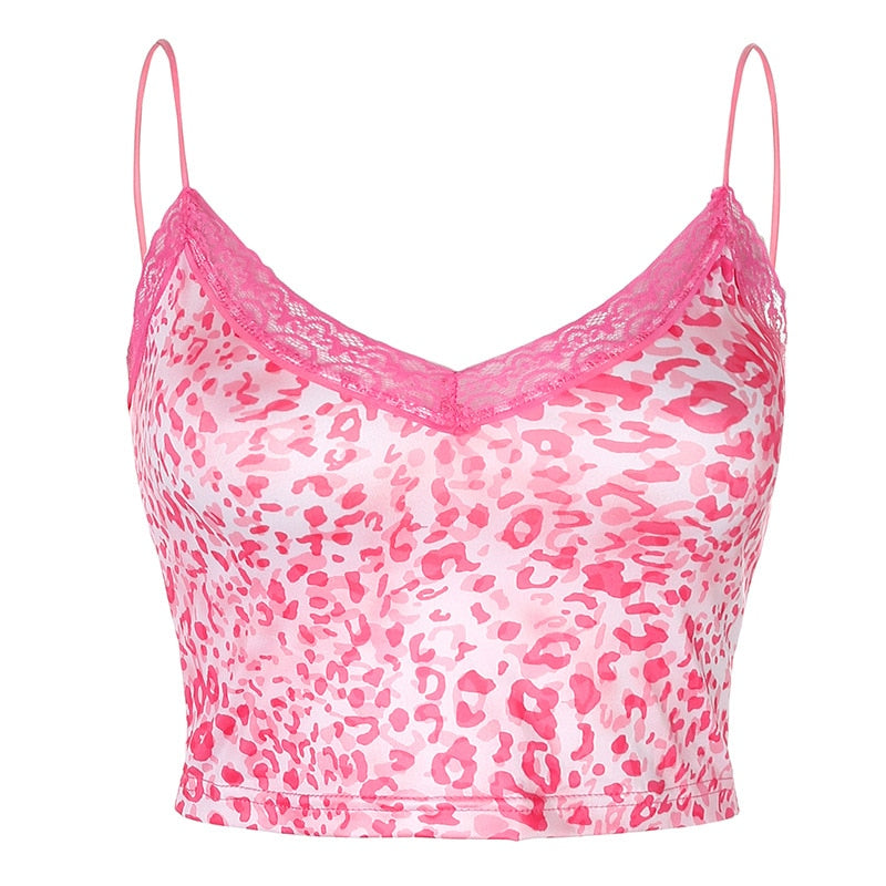 Y2K Tank Top Cheetah Pink