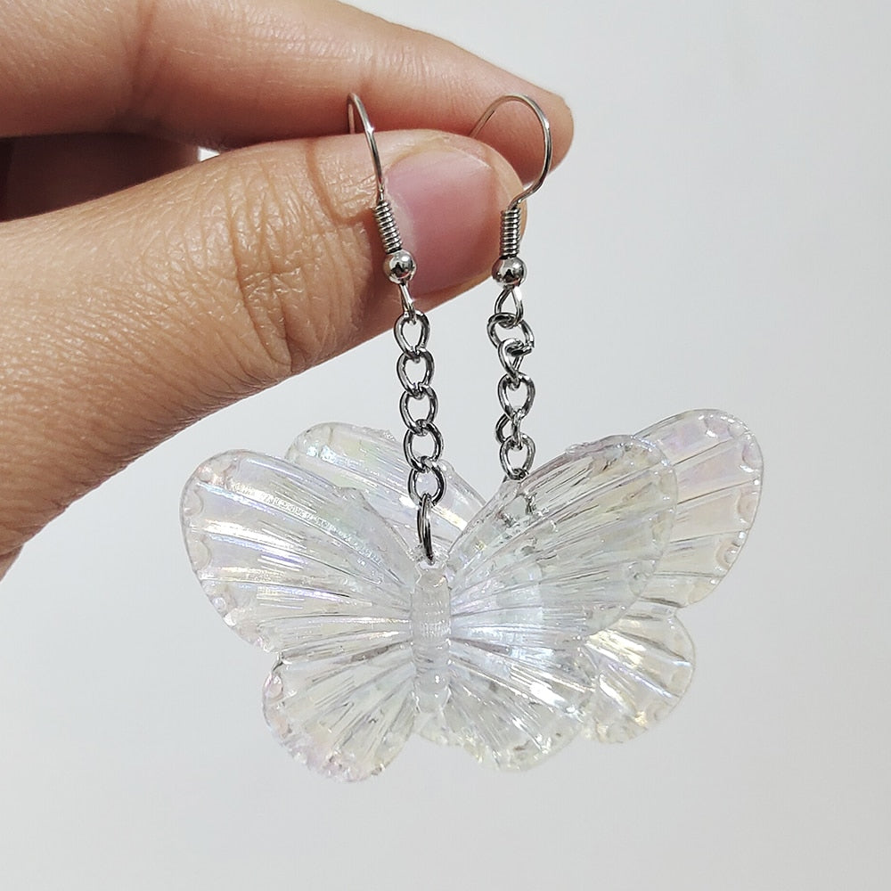 Soft Girl Y2K Transparent Butterfly Earrings