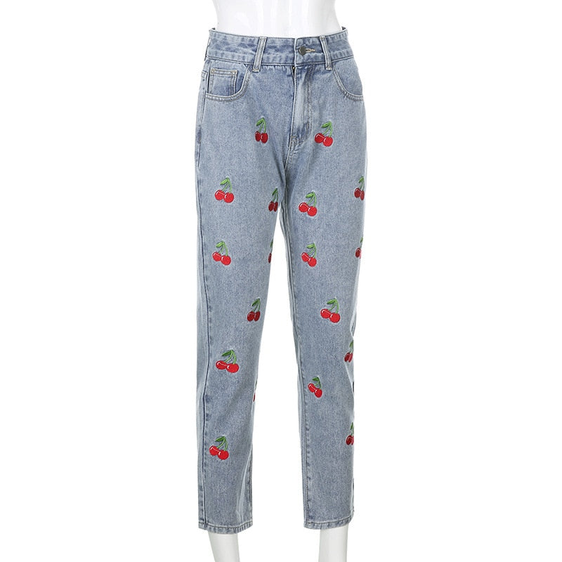 Cherry High Waisted Jeans