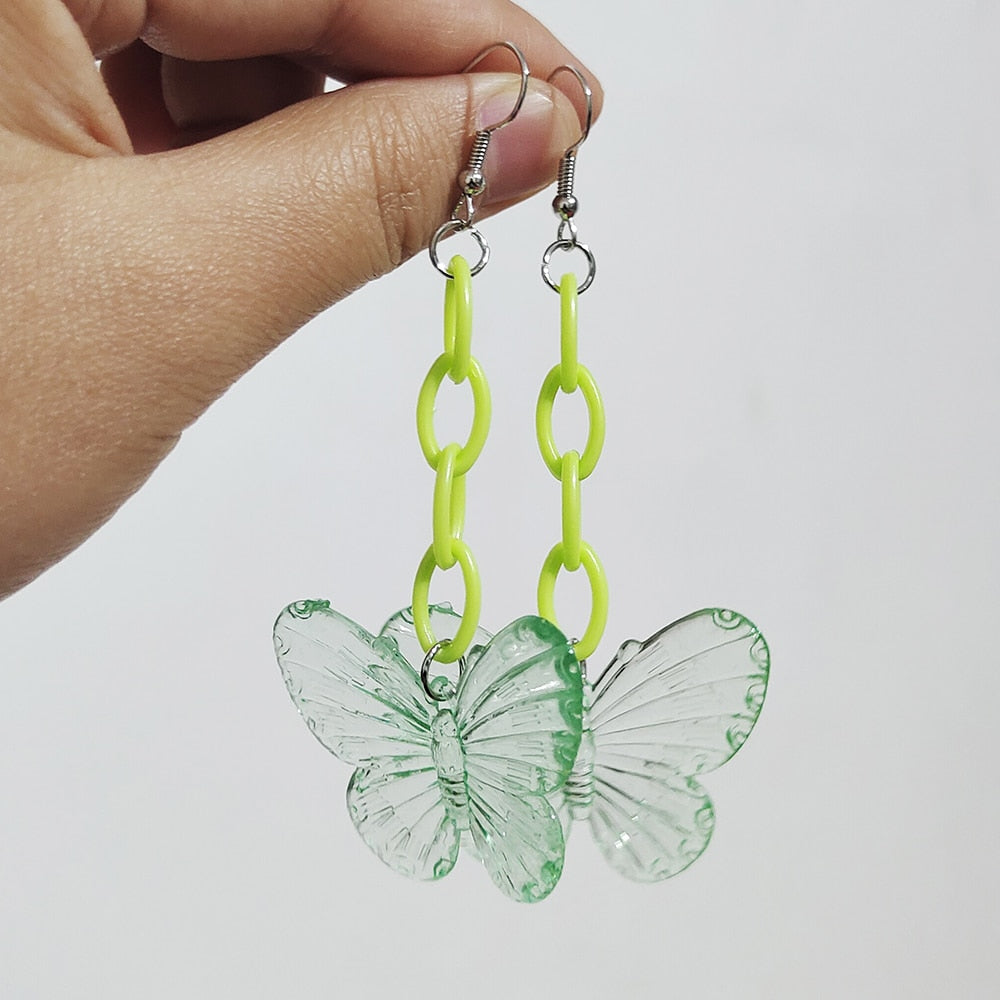 Soft Girl Y2K Transparent Butterfly Earrings