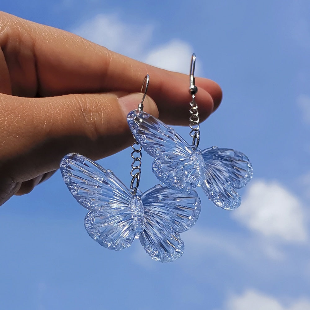 Soft Girl Y2K Transparent Butterfly Earrings