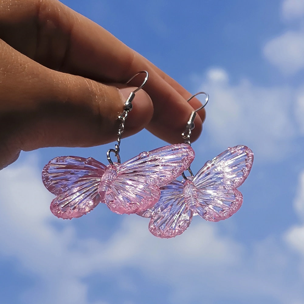 Soft Girl Y2K Transparent Butterfly Earrings