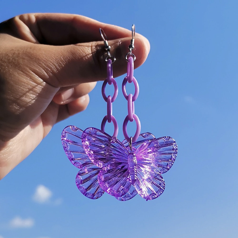 Soft Girl Y2K Transparent Butterfly Earrings