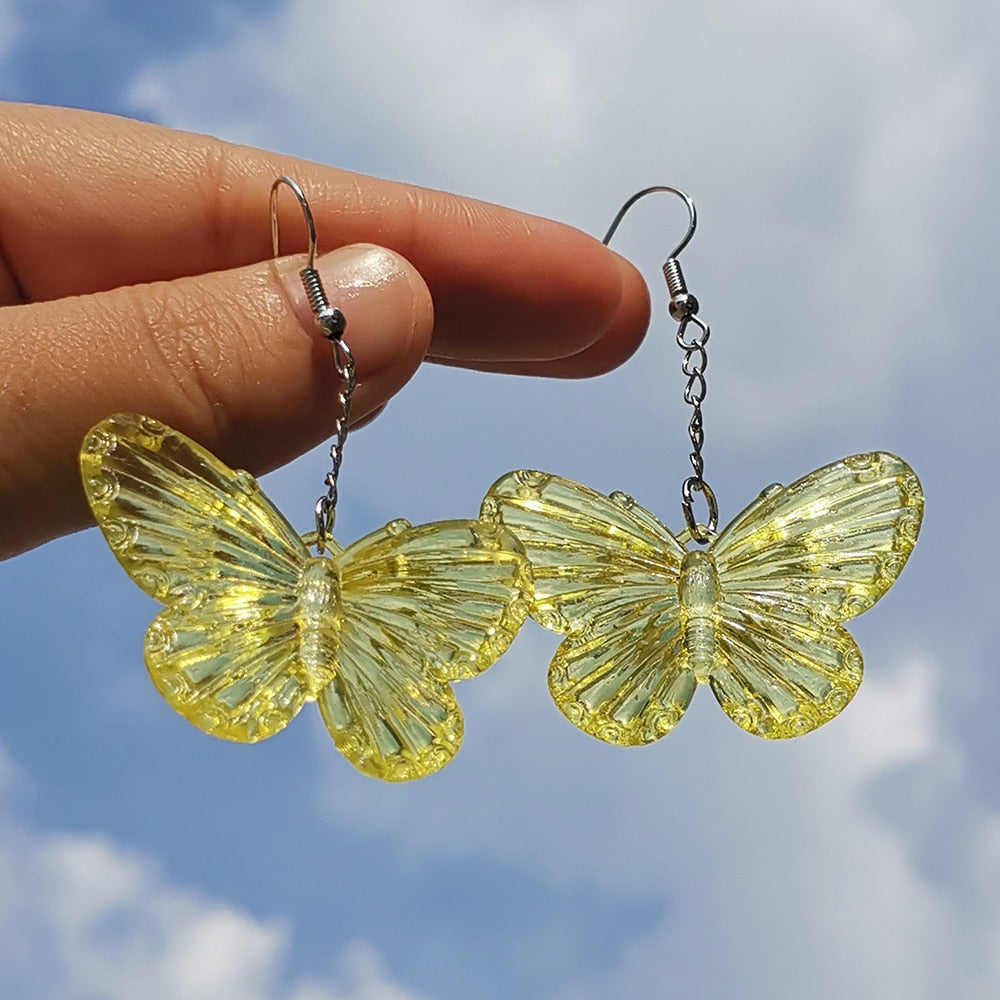 Soft Girl Y2K Transparent Butterfly Earrings