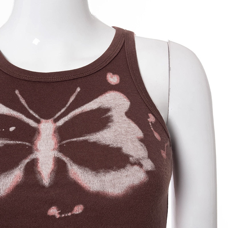 Fairy Grunge Butterfly Tie Dye Crop Top