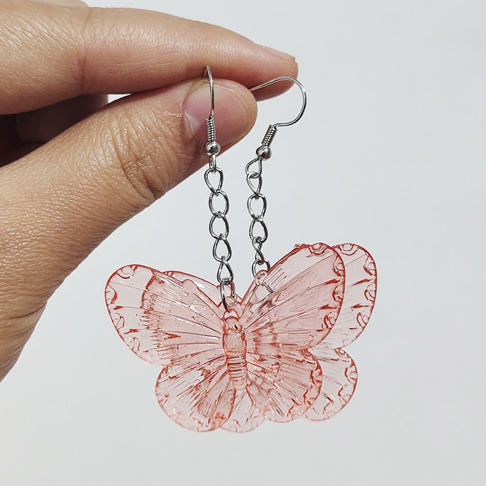 Soft Girl Y2K Transparent Butterfly Earrings