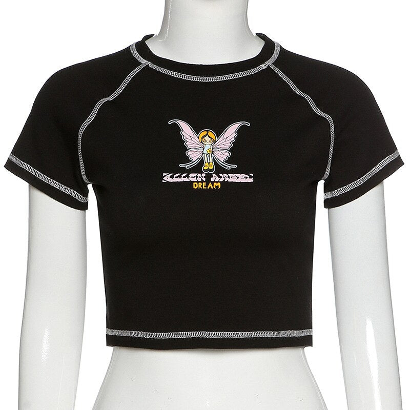 Fairy Grunge Graphic Crop Top