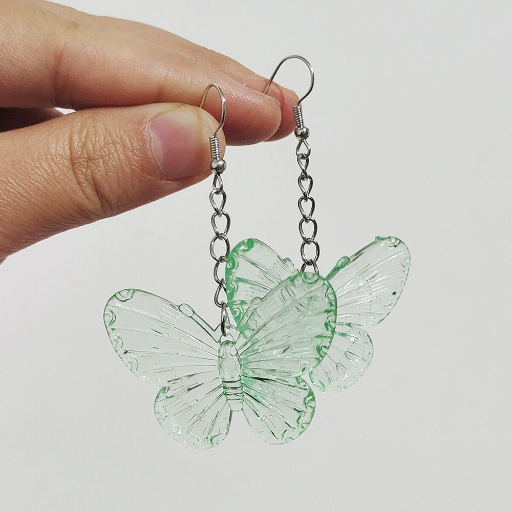 Soft Girl Y2K Transparent Butterfly Earrings