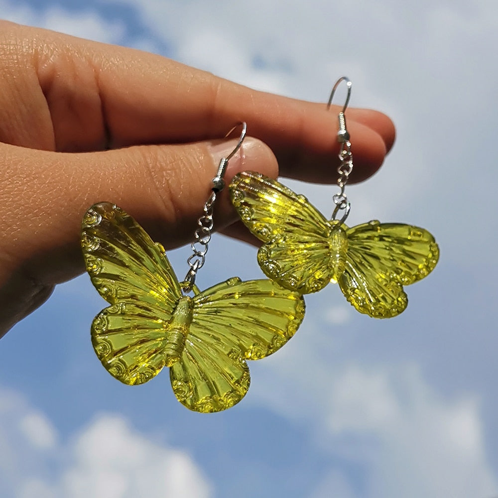 Soft Girl Y2K Transparent Butterfly Earrings