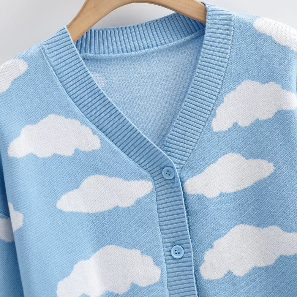 Kawaii Clouds Knitted Cardigan